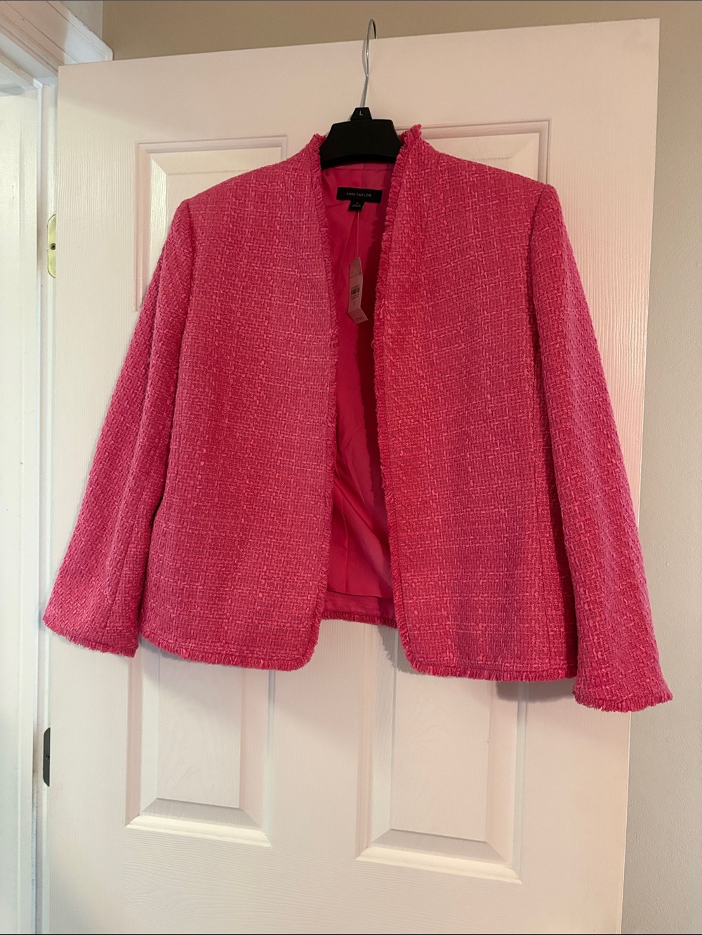 Ann Taylor The Cutaway Jacket In Fringe Tweed Size 12